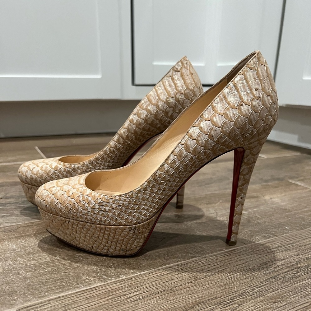 Christian Louboutin snakeskin print heels